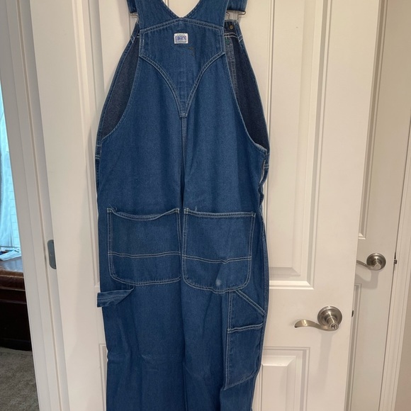 Vintage Liberty Denim Overalls 36x30 Men's Carpenter Bib Blue Utility Farm - Picture 2 of 6